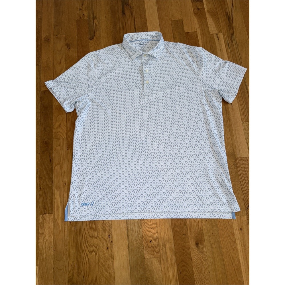Jonnie-O Men's‎ Size XL Performance Golf UPF 50 Polo Shirt Blue Flowers